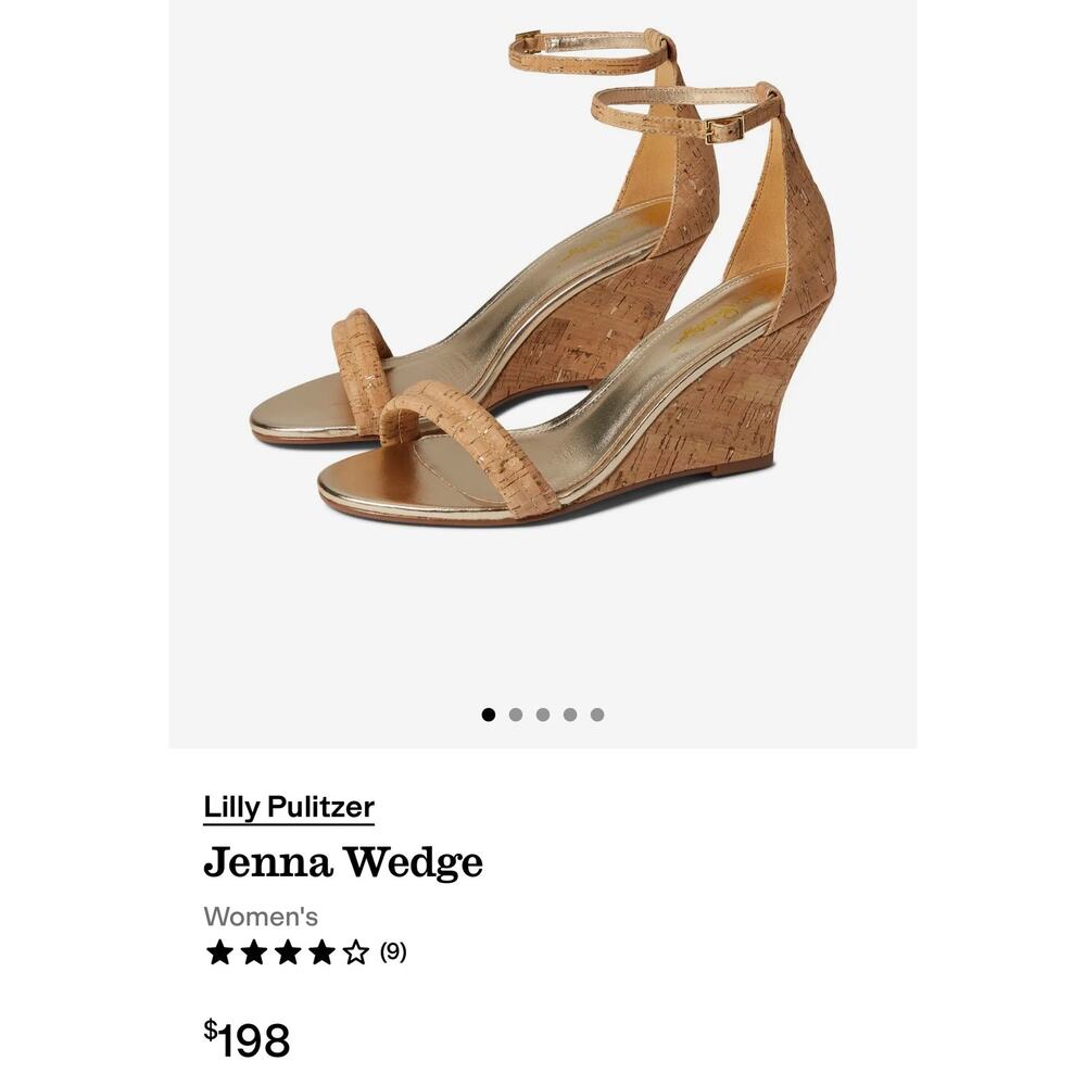 Lilly Pulitzer Gold Metallic Jenna Wedge